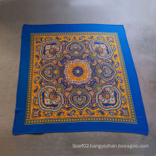 Cotton Printed Blue Scarves Small Squares Scarf